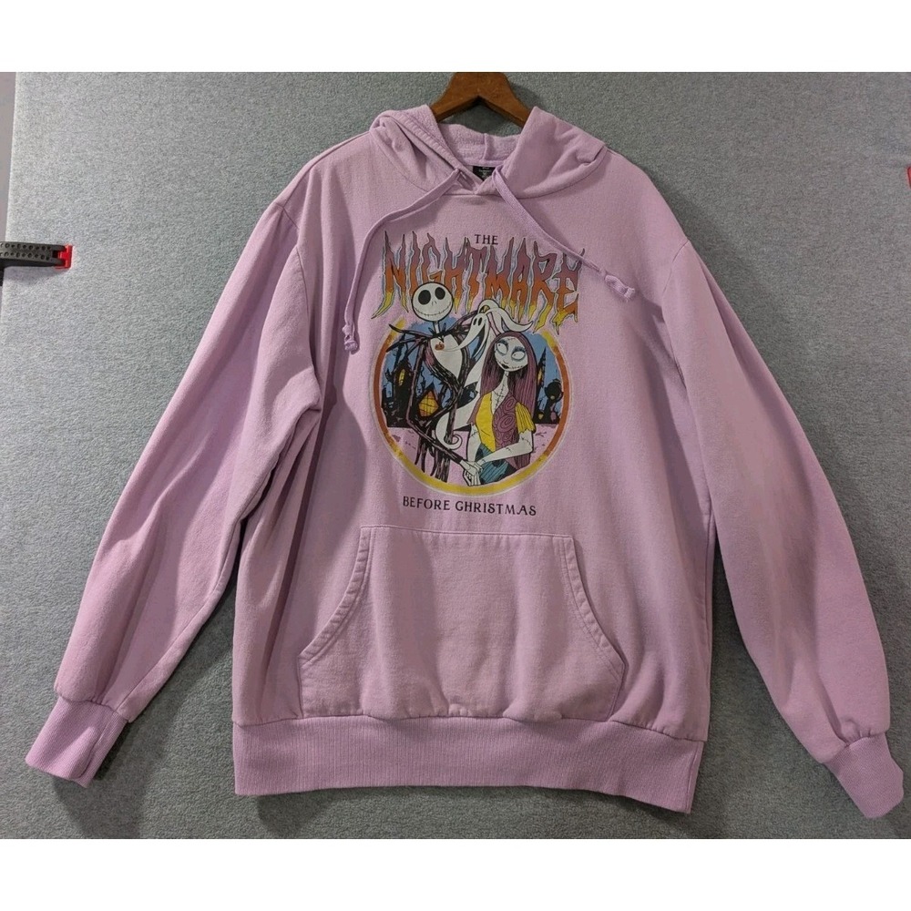 Disney Nightmare Before Christmas‎ Unisex L Purple Pullover Hoodie Oversized